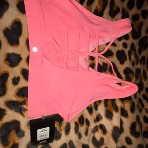 Pink Strappy Sports Bra